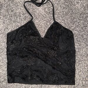 Elegant Black Halter Top